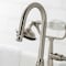 Kingston Brass CA7T8 3-3/8" Tub Wall Mount Clawfoot Tub Faucet with Hand Shower, Brushed Nickel CA7T8 - alternate 4